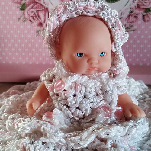 Doll with Handmade Dress and Hat New