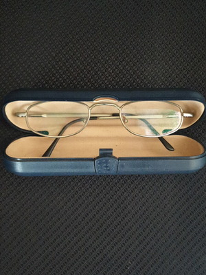 Eye Glasses Myopia Metal Frame With Case Used, Gray