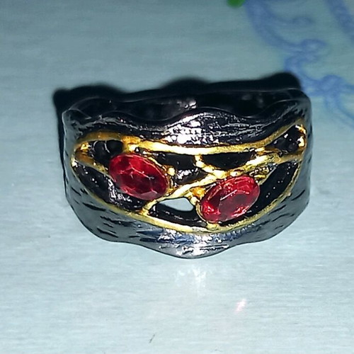 Bronze ring new with semi-precious stones size 9