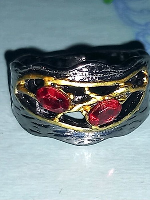 Bronze ring new with semi-precious stones size 9
