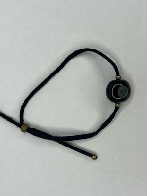Bracelets with eye bead used, set of 2, black and multicolor
