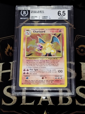 Pokémon Charizard Base Set #4 BGS 6.5 card new
