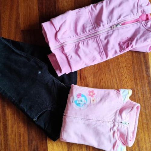 Set of cotelé pants and two Disney jackets like new