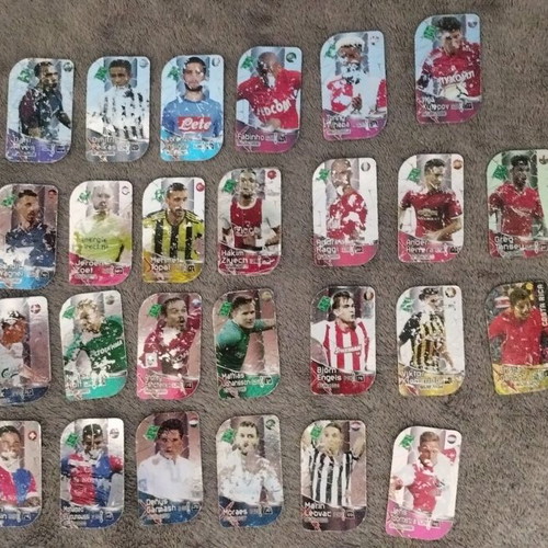 Metal football tags used, 64 pieces with 5 stickers