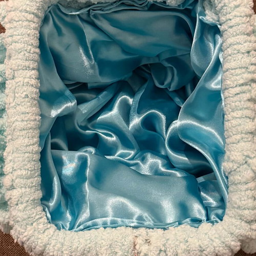 Handmade Puffy Bag, turquoise