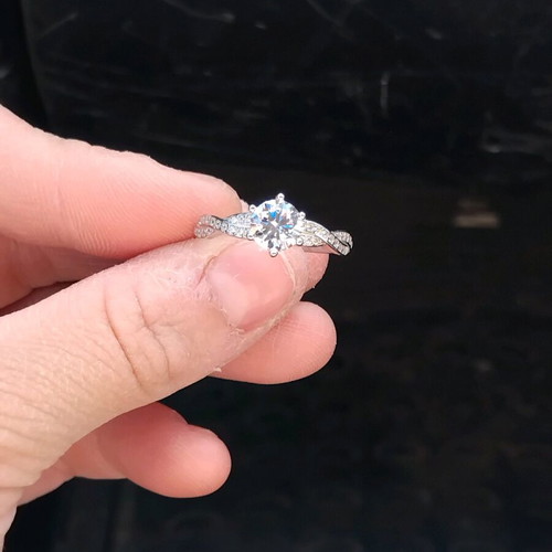 Silver zirconia engagement ring like new