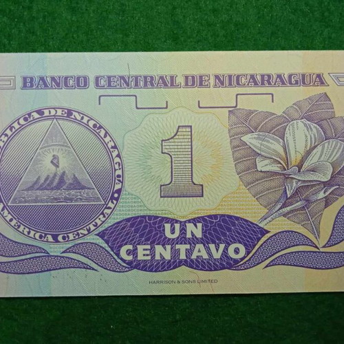 Nicaragua 1 Centavo 1991 banknote uncirculated