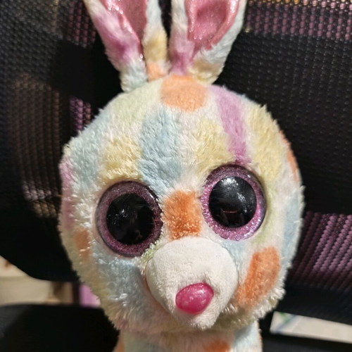 Plush rabbit used, colorful, about 30 cm
