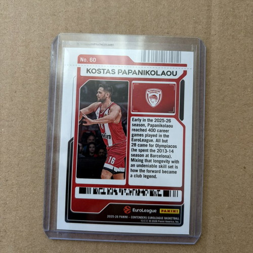 Panini EuroLeague Contenders Kostas Papanikolaou card like new, Olympiacos