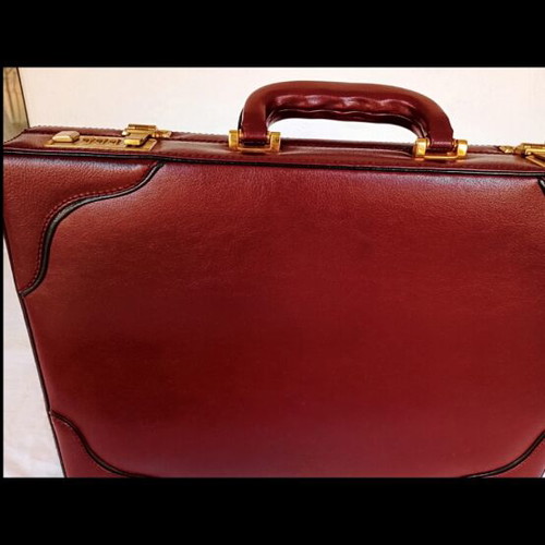Mexican leather briefcase like new, handmade, red