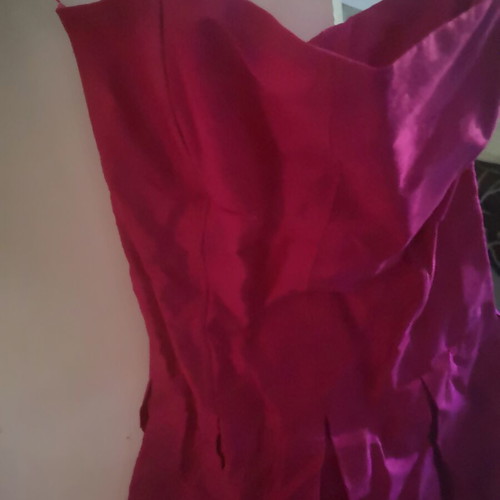 Ysatis dark fuchsia strapless dress with corset and zipper, size 1
