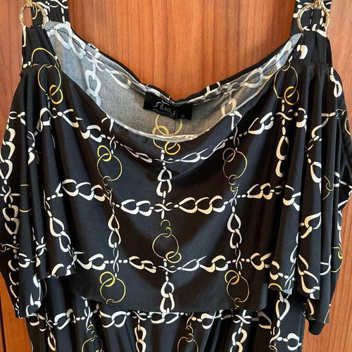 Silky Collection midi dress new with gold details, black