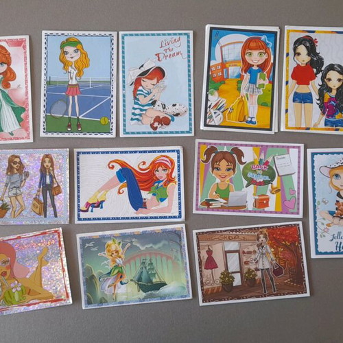 Super Girls Club stickers used, set of 32 pieces