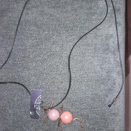 Necklace new with tag, beige and orange