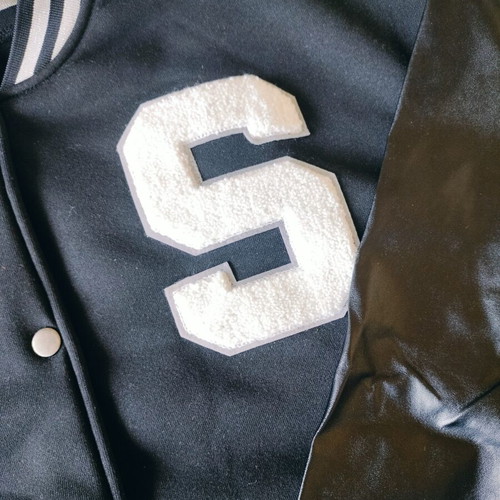 Shein jacket new, black with leather sleeves