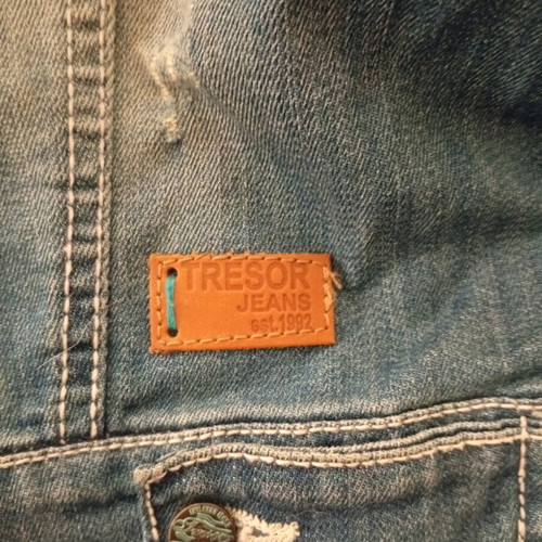 Jean cropped denim jacket Tresor like new, size XL