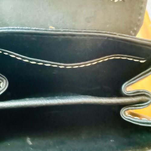 Borsalino leather handbag used, vintage style, black