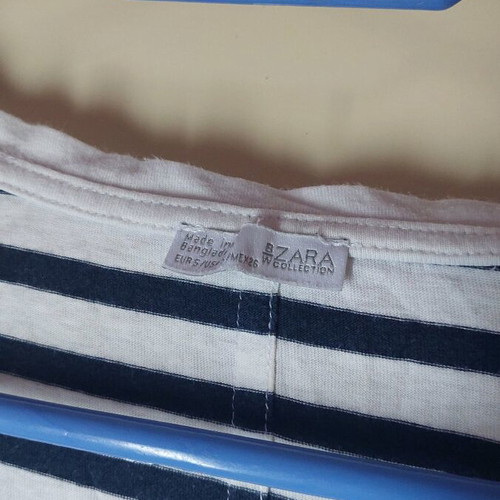 Zara women's striped blouse size S like new, white-blue