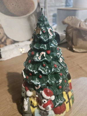 Vintage Christmas tree candle used with gifts decoration