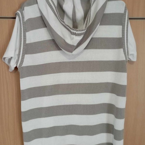 Short-sleeve knitted T-shirt with hood River Island used, white/grey, Small