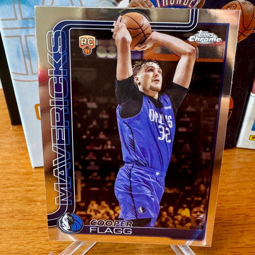 2025 Topps Chrome Basketball Cooper Flagg RC Base #251 Dallas Mavericks card like new