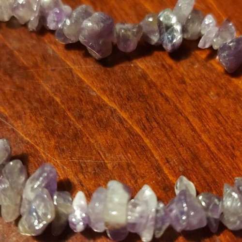 Amethyst necklace new, handmade with purple stones