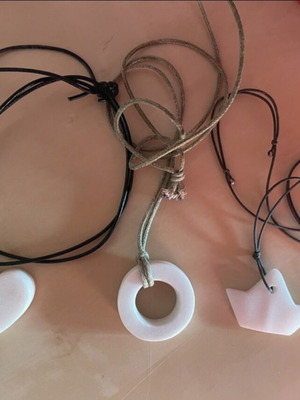Handmade marble necklaces like new, heart, circle, boat