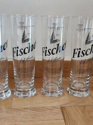 Fischer beer glasses new, set of 6