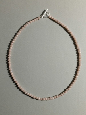 Minimalist handmade choker necklace with natural pink quartz beads new