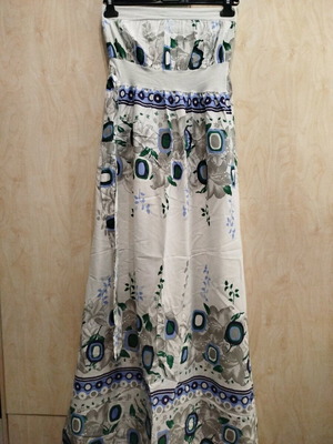 Handmade strapless maxi floral dress like new, size S-M