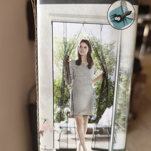 Door screen new with strips and adhesive base