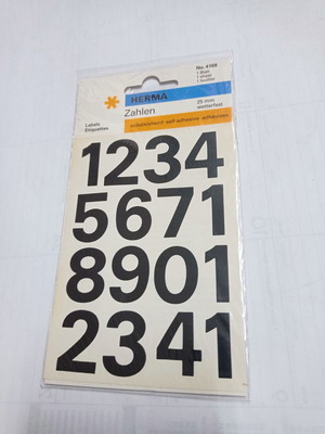 Number stickers used