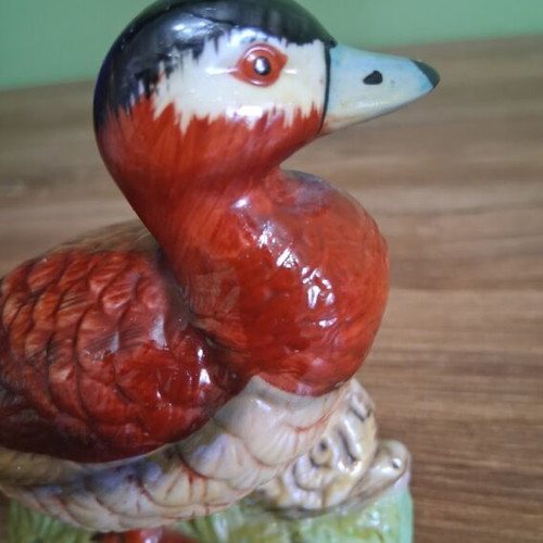 Vintage porcelain duck figure like new, made in Taiwan