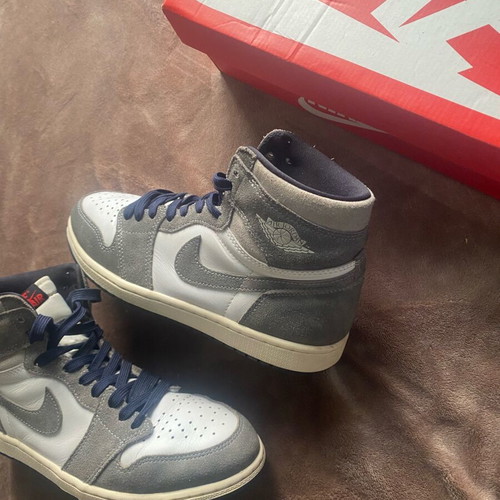 Jordan 1 High washed like new, white and grey, size 41