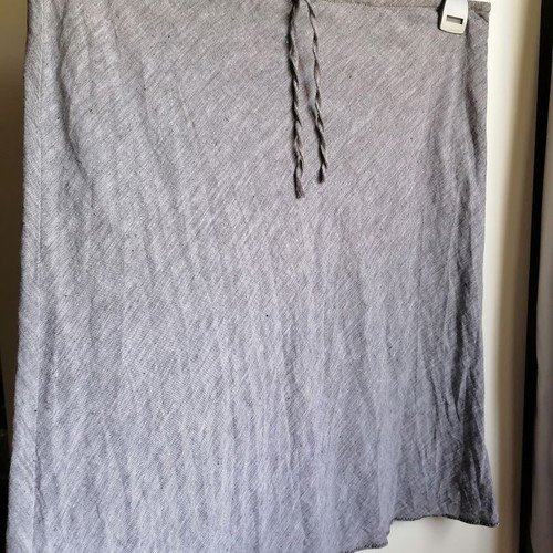 H&M linen cotton skirt like new, size L/XL, gray