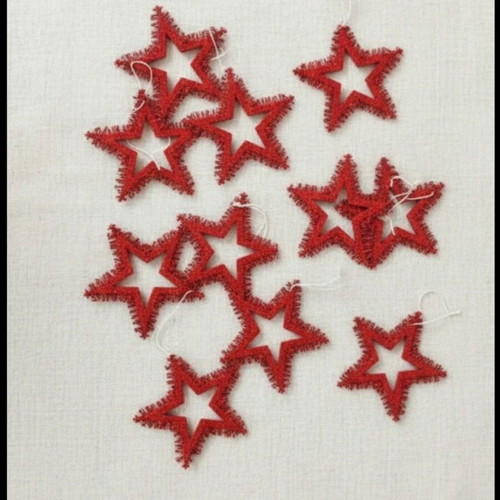 Christmas star ornaments set of 10 like new
