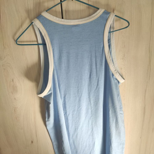 Vintage Unisex Ringer Tank Top turquoise with white trim, like new, size L/M