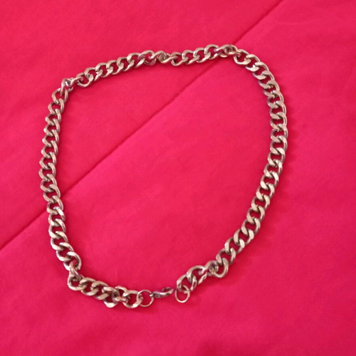 Steel necklace chain like new, gray silver