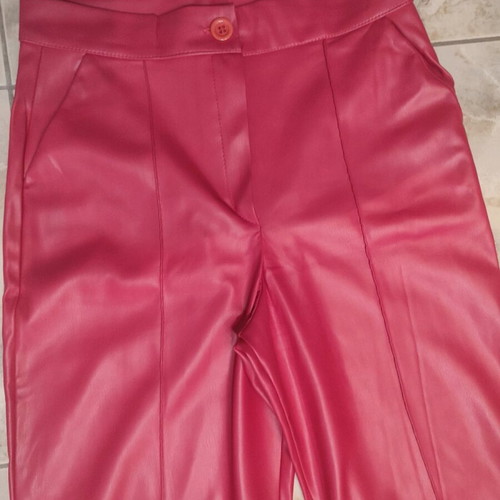 Leather fuchsia pants like new, waist 76cm, length 105cm