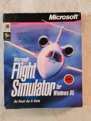 Microsoft Flight Simulator за Windows 95 употребяван, колекционерско издание big box