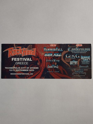 Rock Hard Festival Ticket 12-13/9/2025 like new