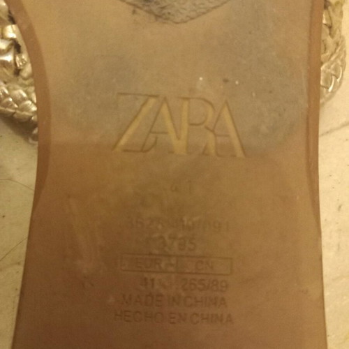 Zara slippers used, knitted, gold color, size 41