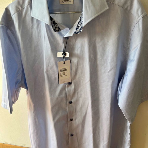 Stenstroms Fitted Body Short Sleeve Men Shirt Dress new, blue