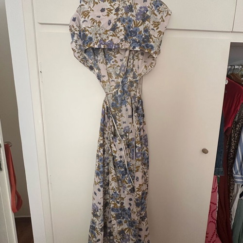 & Other Stories Retro Floral Print Cut Out Dress like new, XL, white