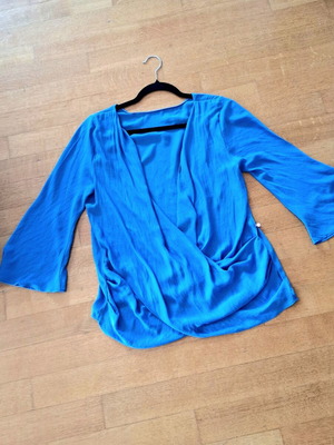 Zara silk and viscose blouse blue size Large new