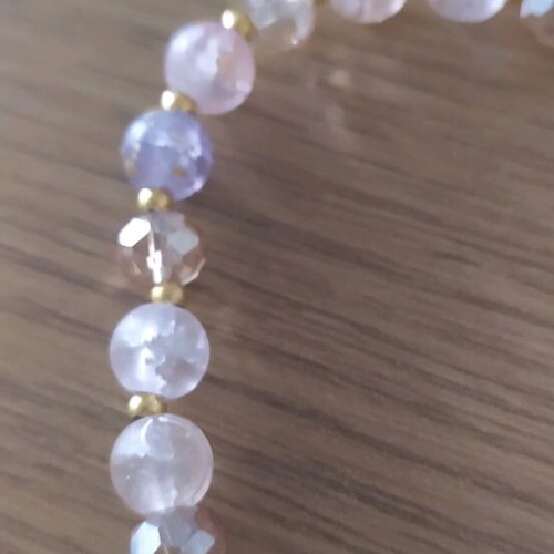 Women's bracelet like new with pastel stones and steel details