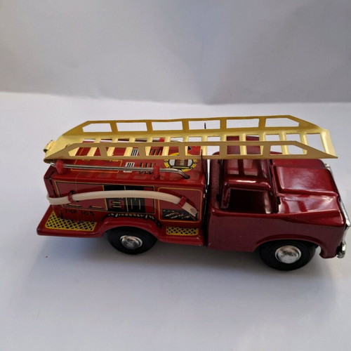 Old Chinese Tin Toy Fire Truck MF 163 like new
