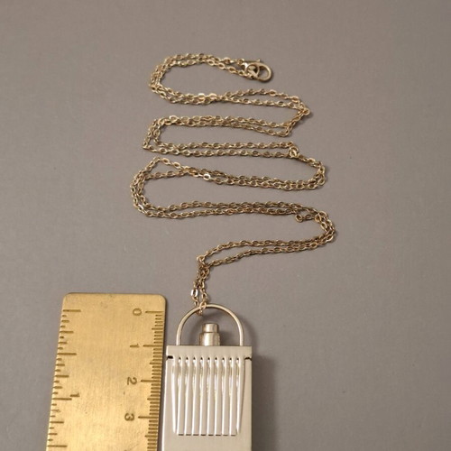 Chloé necklace used, gold tone with padlock pendant