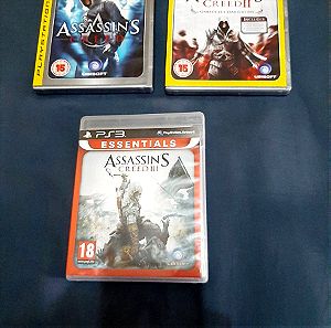 Sony playstation 3 ( ps3 ) Assassin's creed 1 , 2, 3  πακετο PS3 Game Playstation used