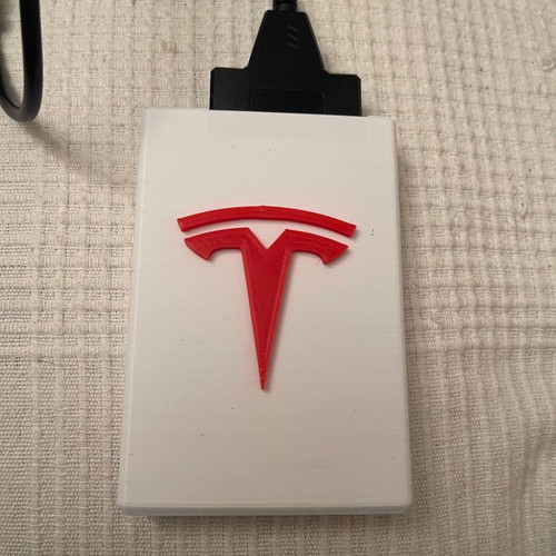 3D tray case for 2.5" hard drive with Tesla logo and USB 2.0 cable new